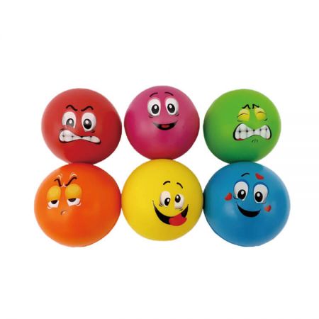 Stress Ball 6 Emotions - A sensory stress ball on an office desk for workplace wellness and stress relief