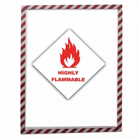 Magnetic Sign Holder - The clear magnetic display frames with stripes and sturdy cover insert signs easily