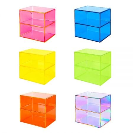 Promosyon hediye setleri ve perakende ürünler için marka logosu ile özel akrilik katmanlı organizer.