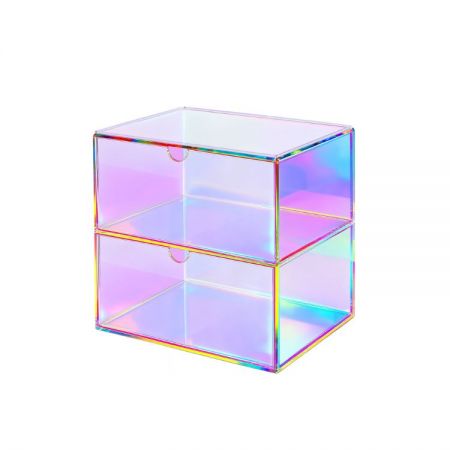 Hộp lưu trữ acrylic. - Hộp lưu trữ acrylic 2 tầng bán buôn, tổ chức bàn xếp chồng cho văn phòng phẩm doanh nghiệp.