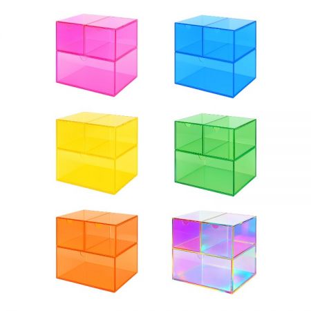 3 Drawer Storage Box in gradient and neon colors.