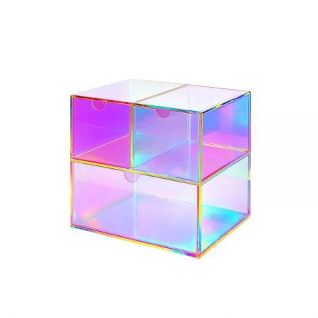 Ngăn kéo lưu trữ acrylic - Ngăn kéo bàn acrylic bán buôn với màu sắc gradient cho phân phối cửa hàng văn phòng phẩm.