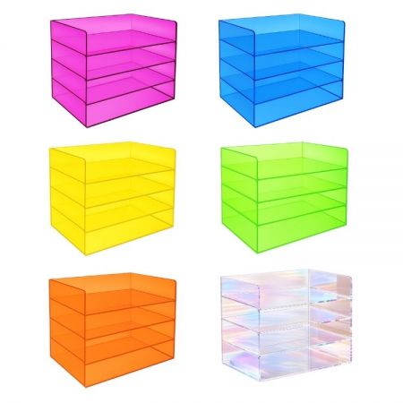 ถาดกระดาษอะคริลิคแบบกำหนดเองพร้อมการพิมพ์โลโก้สำหรับการสร้างแบรนด์ระดับพรีเมียมและโซลูชันการจัดระเบียบบนโต๊ะทำงาน.