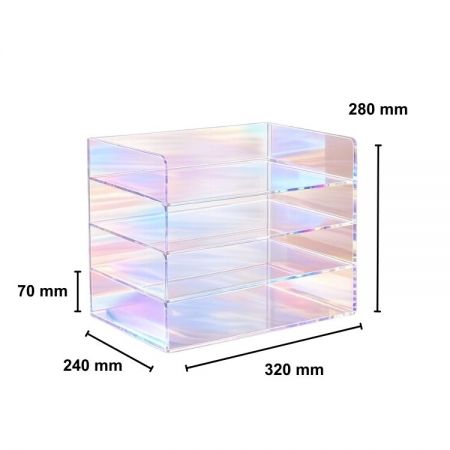 ที่จัดระเบียบจดหมายอะคริลิค 4 ชั้นแบบซ้อนสำหรับการจัดจำหน่ายในสำนักงานที่มีปริมาณสูงและการจัดซื้ออย่างมืออาชีพ.