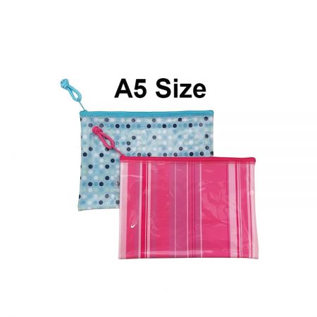 A5 PVC Zip Bag - You can use them for storaging different working tools, makeup sets, artistic sets and more