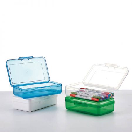 Caixa de lápis de plástico - O design transparente desta caixa de lápis rígida permite ao usuário ver o conteúdo interno