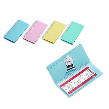 8 Pockets Ticket Holder - Pastel travel ticket holder with 8 storage pockets