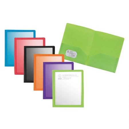 Frame View Pocket Folder - Inside pocket includes a die-cut slot for a business card