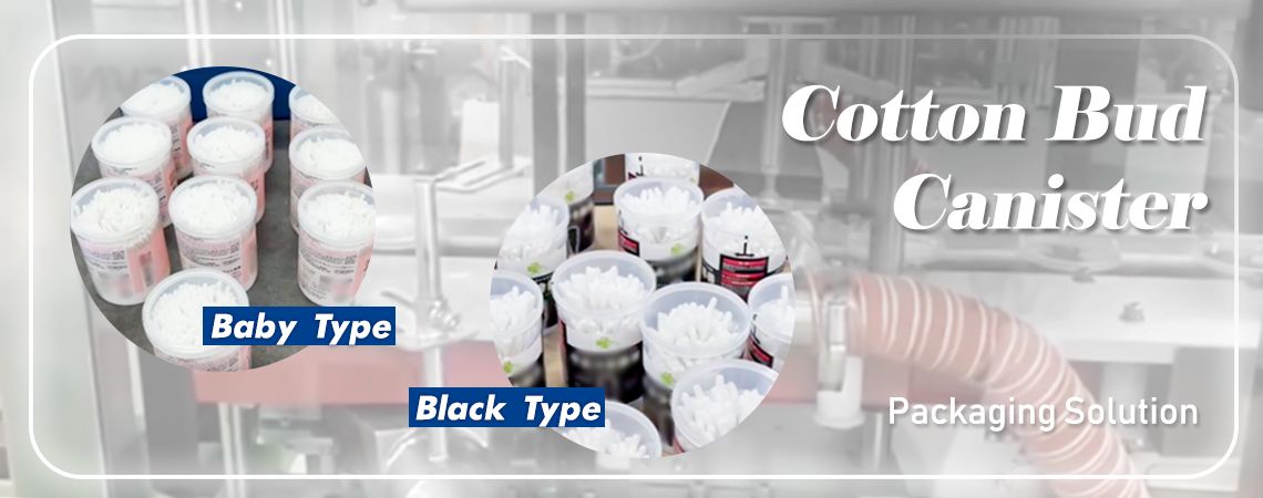 Automatic Label Sleeve Applicator, LE-100 (CE) with Heat Shrink Tunnels, GS-100 and ES-130 (CE) for The Japan Cotton Bud Canister Packaging Line