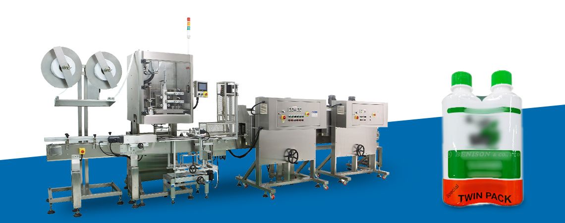 Máquina de manga LG-150(CE) para botellas de paquete doble