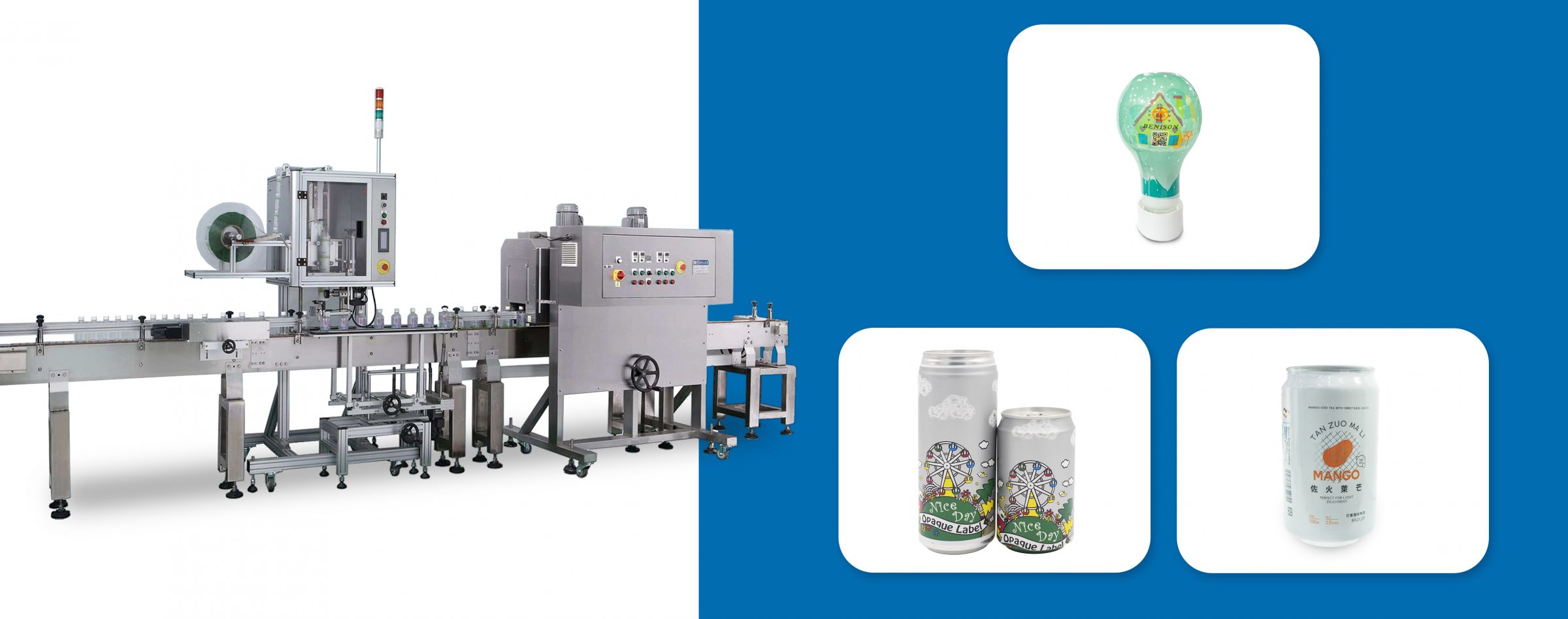 Auto Body Label/Tamper Evident Sleeve Applicator (100BPM) - Shrink Sleeve Machine for Bottles