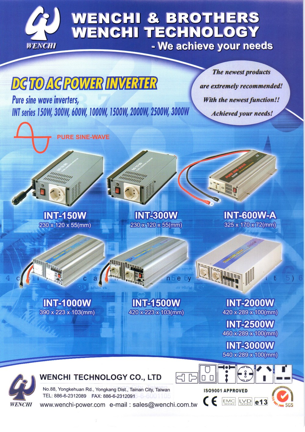 Wenchi & Brothers is a professional manufacturer and exporter of DC-AC  inverter, DC-DC converter, battery charger, battery tester, Auto parts,  emblems, logo, auto exterior & interior parts