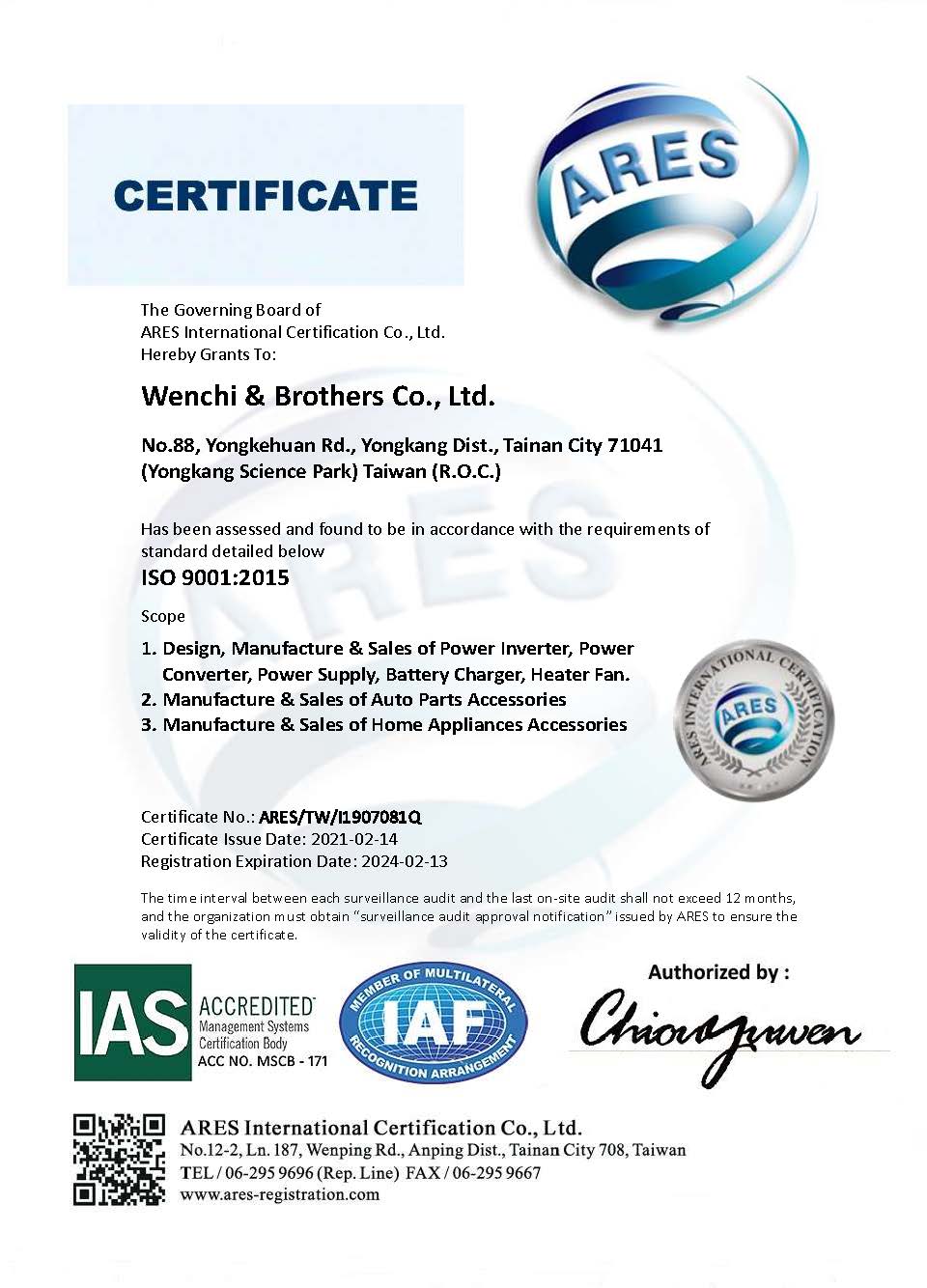 Wenchi& Brothers ist ein professioneller Hersteller und Exporteur von DC-AC- Wechselrichtern, DC-DC-Wandlern, Batterieladegeräten,Batterietester ,  Autoteile, Embleme, Logos, Auto-Außen- und Innenteile