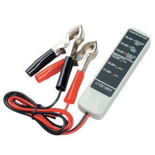TESTADOR DE BATERIA 12V COM DUAS PINÇAS - Testador de bateria OBTC3