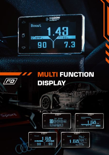 4-in-1 Digital OLED Multi-Function Gauge - OLED Gauge is still clearly visible even if the sun shines in the daytime