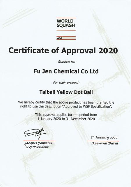 TAIBALL erhält jedes Jahr das WSF-Zertifikat.