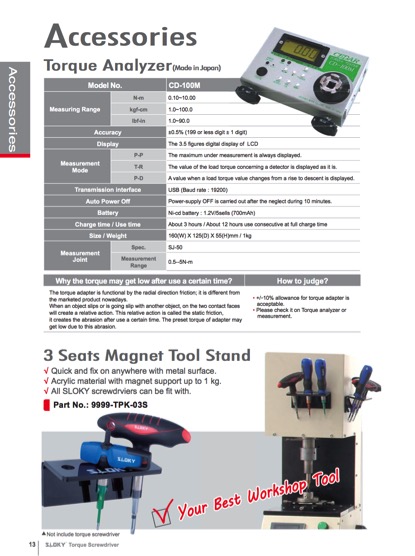 Catalogue | Sloky Torque Screwdriver | Precision Fastening for CNC Pros