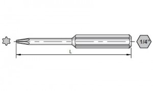 Slokyトルクドライバー（トルクレンチ）用50mmトルクスビットの寸法図。
加工、旋削、フライス加工のCNC切削工具にユーザーフレンドリー。