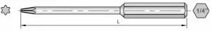 「SLOKY」トルクドライバー（トルクレンチ）用75mmトルクスビットの寸法図。
マシニング、旋削、フライス加工のCNC切削工具に使いやすい。