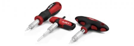 Poignées de tournevis à couple - Meilleur kit pour les travaux sur le terrain;choix de poignées (Universal, Slim-Fit et T-Flying) avec 6 adaptateurs de couple prédéfinis Sloky et 6 ~ 12 embouts (embouts de 25 mm et 50 mm ; TORX® et TORX PLUS® disponibles.
Convivial pour les outils de coupe CNC d'usinage, de tournage et de fraisage.
(TORX® et TORX PLUS® sont des marques déposées d'Acument global technologies LLC.) Poignées de tournevis à couple - Meilleur kit pour les travaux sur le terrain;choix de poignées (Universal, Slim-Fit et T-Flying) avec 6 adaptateurs de couple prédéfinis Sloky et 6 ~ 12 embouts (embouts de 25 mm et 50 mm ; TORX® et TORX PLUS® disponibles.
Convivial pour les outils de coupe CNC d'usinage, de tournage et de fraisage.
(TORX® et TORX PLUS® sont des marques déposées d'Acument global technologies LLC.)