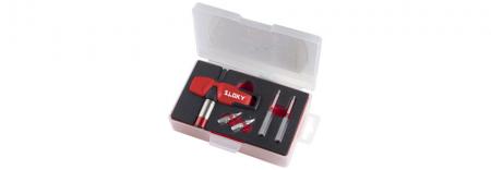 單支組扭力起子 - Single pcs of Sloky Preset Torque Screwdriver with 25mm and 50mm bits; HEX® TORX® and TORX PLUS® avaliable.
Three types of handle include Universal, Slim-Fit and T-Flying handle for ease of use and also various application.