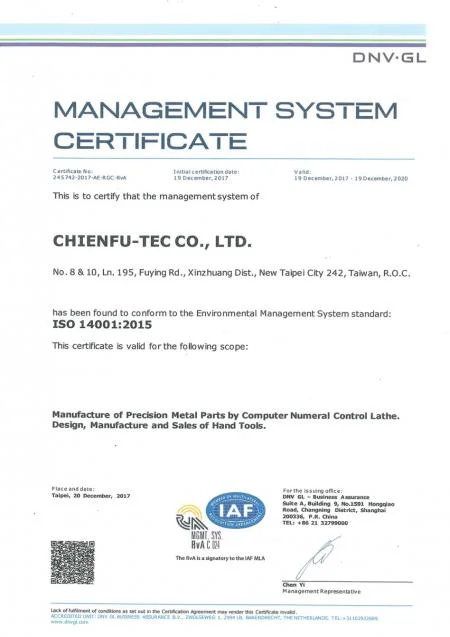 ISO 14001 ของ Chienfu