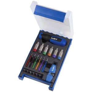 TSD-10-IP Sloky torque screwdriver with blue color identity; easy to distinguish from TX red for CNC machining inserts application
