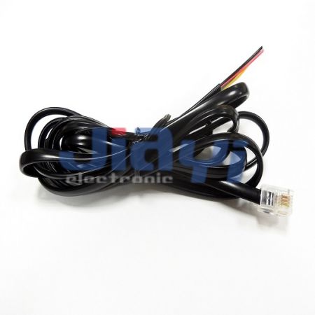 RJ9 4P4Cフラット電話ケーブル