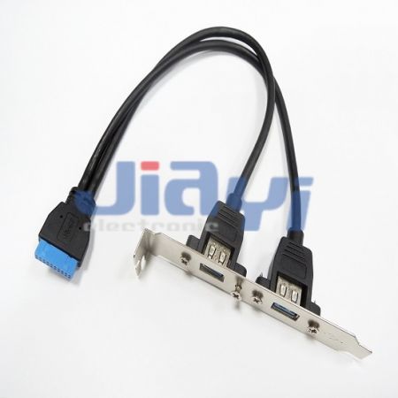20P Header to 2 Port USB 3.0 A Female Cable