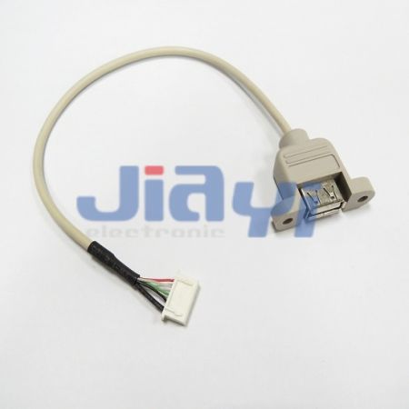 Сборка кабеля USB для монтажа на панель