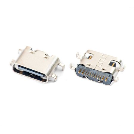 Type CF 16PIN R/A avec boîtier DIP de type Sink (CH=0,58mm) - Connecteur femelle de type C à 16 broches