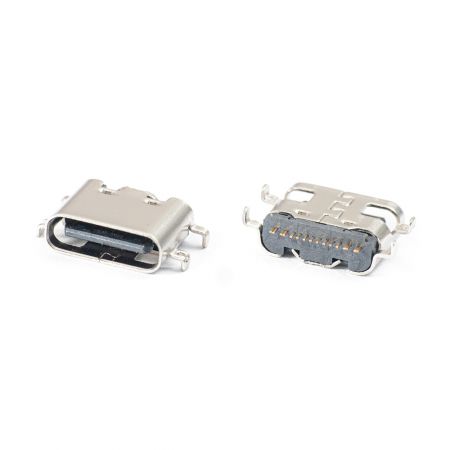 Type CF 16PIN R/A SMT avec coque de type DIP Sink (CH=0,78mm) - Connecteur femelle de type C à 16 broches
