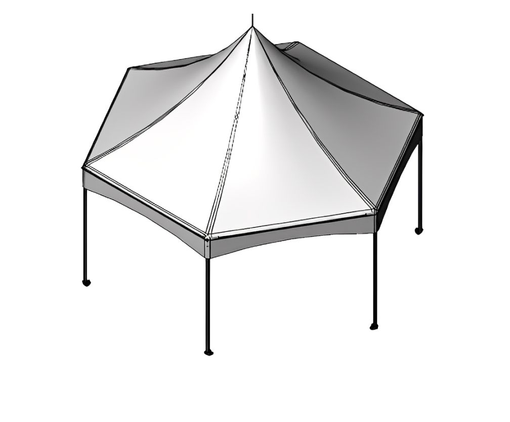 Tienda Hexagon para eventos, hospitalidad y aplicaciones al aire libre