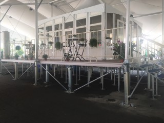 Lightweight Glass Wall Tents with Elevated Deck Systems in Myanmar International Convention Center