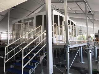 Lightweight Glass Wall Tents with Elevated Deck Systems in Myanmar International Convention Center