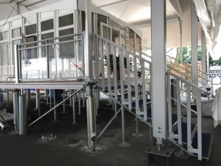 Lightweight Glass Wall Tents with Elevated Deck Systems in Myanmar International Convention Center