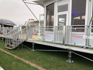 Lightweight Glass Wall Tents with Elevated Deck Systems in Myanmar International Convention Center