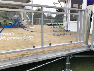 Lightweight Glass Wall Tents with Elevated Deck Systems in Myanmar International Convention Center