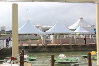 High Peak Cross Cable Tents at the Taipei Flora Expo Dock