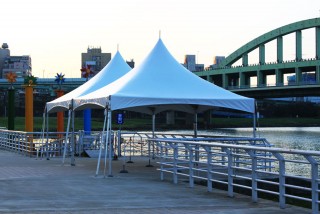 High Peak Cross Cable Tents at the Taipei Flora Expo Dock