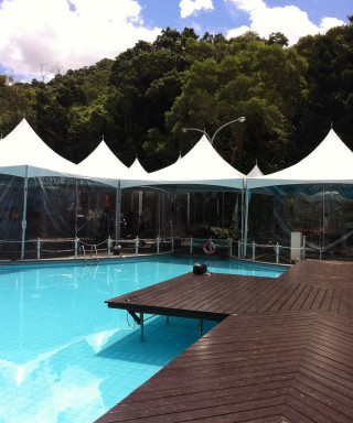 VIP Hospitality Area with High Peak Cross Cable Tent