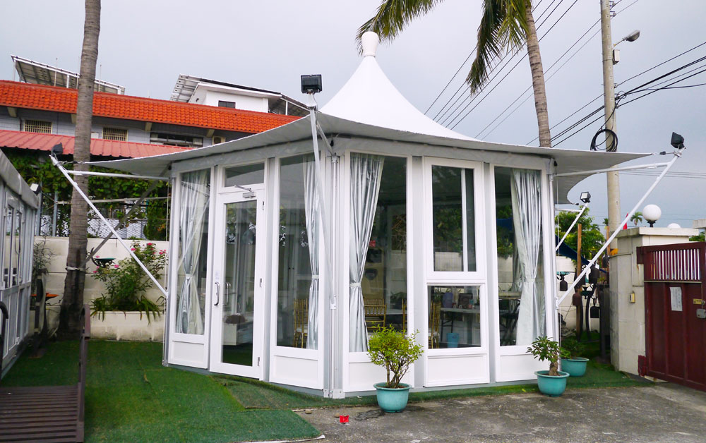 Altıgen hafif Cam Duvar Gazebo
