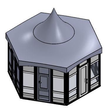 六角形玻璃屋 - 六角形玻璃屋示意圖