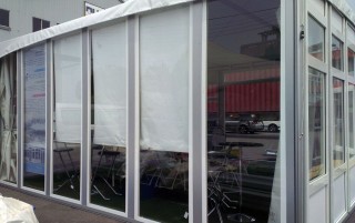 خيمة جدار زجاجي خفيفة الوزن بمقاس 6 متر × 6 متر