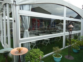 6M x 12M Zelt mit horizontaler Glaswand