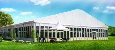 خيمة الجدار الزجاجي الكبيرة والخفيفة الوزن (15 متر × 20 متر × 25 متر)