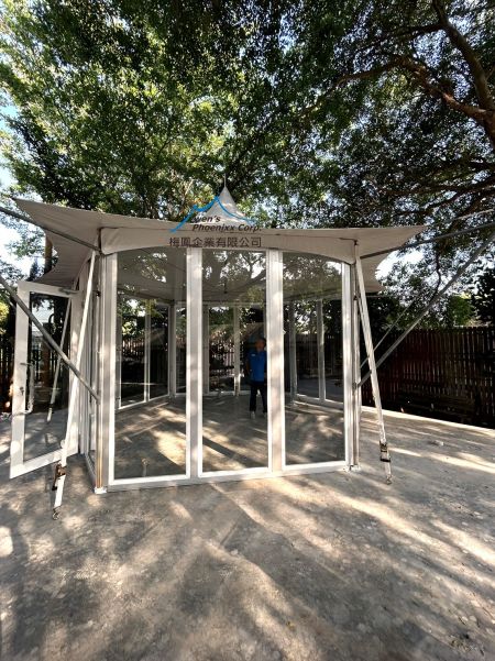 Tenda Gazebo Heksagonal dengan Kabel Silang