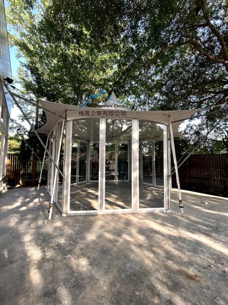 Tenda Gazebo Heksagonal dengan Kabel Silang