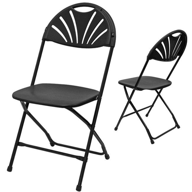 X-03ファンシェイプチェアバック折りたたみ椅子/メイホウチェア/会議椅子 - X-03 扇形背もたれの折りたたみ椅子/美合い椅子/会議用椅子 ブラック