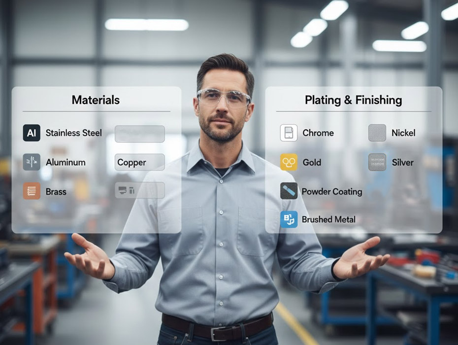 Materials, Plating & Finishing Options